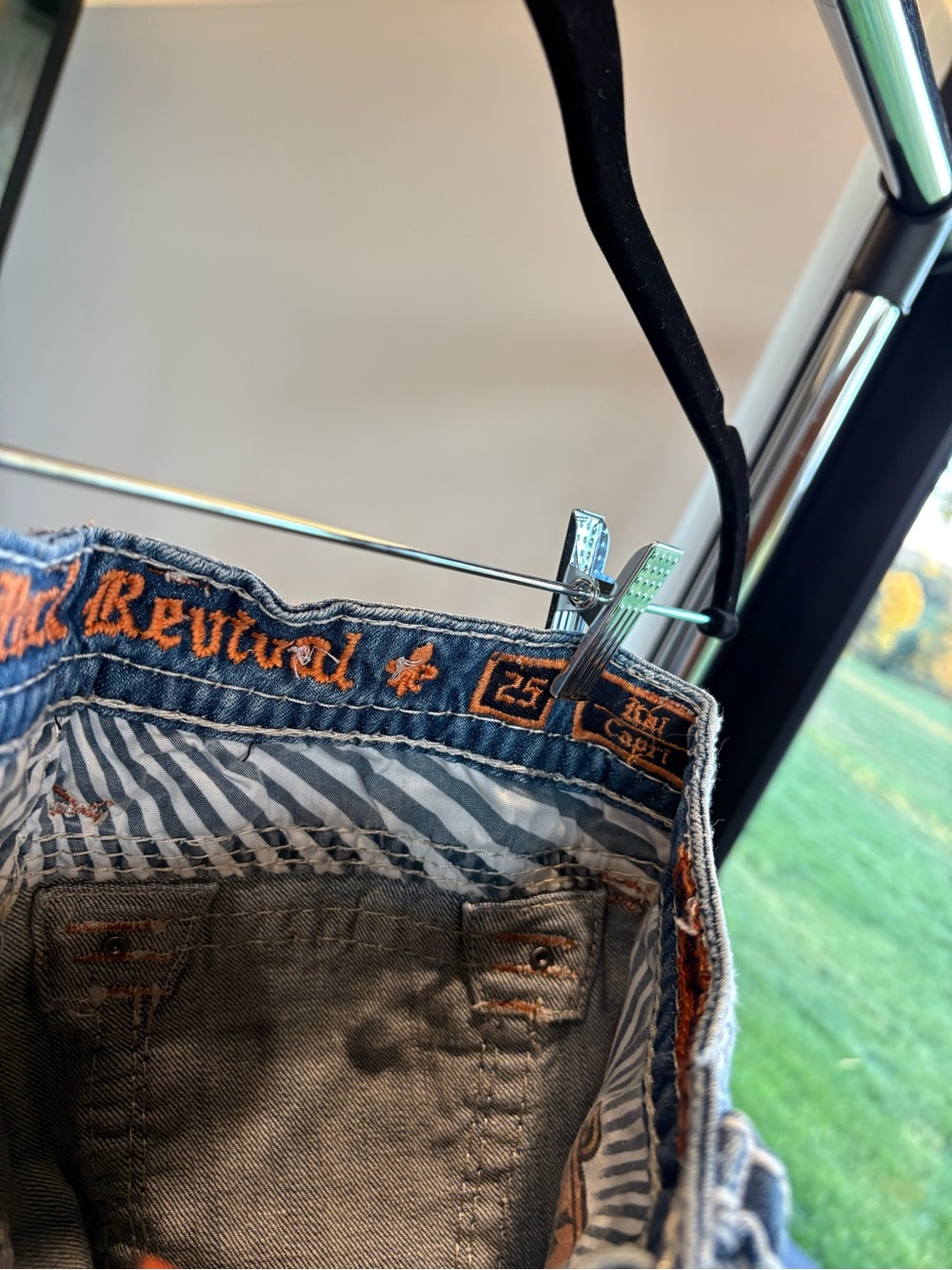 Rock Revival Women's Light Blue Embroidered Capris - Picture 4 of 7